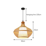 Maxbell Bamboo Woven Pendant Lamp Rustic Weave Ceiling Light for Kitchen Porch Hotel Style J