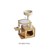 Maxbell Cat Tree 5 Tiers Stable Plush Perch 30" Tall Wooden Play House Pets Supplies