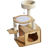 Maxbell Cat Tree 5 Tiers Stable Plush Perch 30" Tall Wooden Play House Pets Supplies