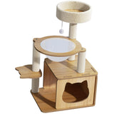 Maxbell Cat Tree 5 Tiers Stable Plush Perch 30" Tall Wooden Play House Pets Supplies