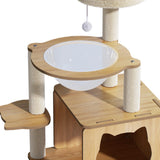Maxbell Cat Tree 5 Tiers Stable Plush Perch 30" Tall Wooden Play House Pets Supplies