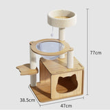 Maxbell Cat Tree 5 Tiers Stable Plush Perch 30" Tall Wooden Play House Pets Supplies