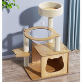 Maxbell Cat Tree 5 Tiers Stable Plush Perch 30" Tall Wooden Play House Pets Supplies