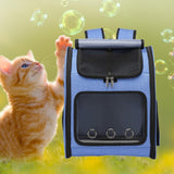 Maxbell Pet Carrier Backpack Pet Travel Bag for Hiking Travel Small Medium Sized Pet Blue