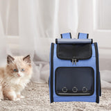 Maxbell Pet Carrier Backpack Pet Travel Bag for Hiking Travel Small Medium Sized Pet Blue