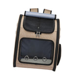 Maxbell Pet Carrier Backpack Pet Travel Bag for Hiking Travel Small Medium Sized Pet Brown