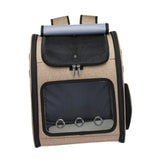 Maxbell Pet Carrier Backpack Pet Travel Bag for Hiking Travel Small Medium Sized Pet Brown