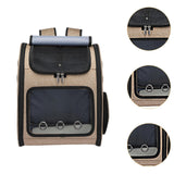 Maxbell Pet Carrier Backpack Pet Travel Bag for Hiking Travel Small Medium Sized Pet Brown