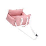 Maxbell Dog Car Seat Easy Installation Dog Kennel Pet Car Seat for Dogs Kitten Puppy Pink