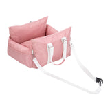 Maxbell Dog Car Seat Easy Installation Dog Kennel Pet Car Seat for Dogs Kitten Puppy Pink