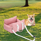 Maxbell Dog Car Seat Easy Installation Dog Kennel Pet Car Seat for Dogs Kitten Puppy Pink