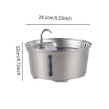 Maxbell Cat Water Fountain Stainless Steel 2.6L Water Bowl Drinking Fountain for Pet