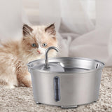 Maxbell Cat Water Fountain Stainless Steel 2.6L Water Bowl Drinking Fountain for Pet