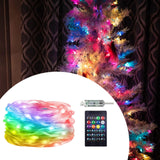 Maxbell Christmas Tree Light Outdoor USB Globe Fairy Lights for Patio Front Yard BBQ