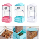 Maxbell Bird Food Feeder Clear Automatic Bird Feeder for Canaries Cockatoo Lovebirds pink