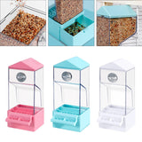 Maxbell Bird Food Feeder Clear Automatic Bird Feeder for Canaries Cockatoo Lovebirds pink