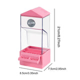 Maxbell Bird Food Feeder Clear Automatic Bird Feeder for Canaries Cockatoo Lovebirds pink