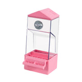 Maxbell Bird Food Feeder Clear Automatic Bird Feeder for Canaries Cockatoo Lovebirds pink