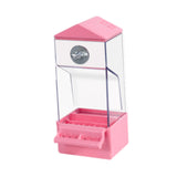 Maxbell Bird Food Feeder Clear Automatic Bird Feeder for Canaries Cockatoo Lovebirds pink