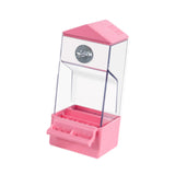 Maxbell Bird Food Feeder Clear Automatic Bird Feeder for Canaries Cockatoo Lovebirds pink