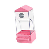 Maxbell Bird Food Feeder Clear Automatic Bird Feeder for Canaries Cockatoo Lovebirds pink