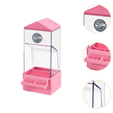 Maxbell Bird Food Feeder Clear Automatic Bird Feeder for Canaries Cockatoo Lovebirds pink