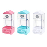 Maxbell Bird Food Feeder Clear Automatic Bird Feeder for Canaries Cockatoo Lovebirds pink