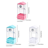 Maxbell Bird Food Feeder Clear Automatic Bird Feeder for Canaries Cockatoo Lovebirds pink