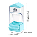 Maxbell Bird Food Feeder Clear Automatic Bird Feeder for Canaries Cockatoo Lovebirds blue