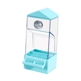 Maxbell Bird Food Feeder Clear Automatic Bird Feeder for Canaries Cockatoo Lovebirds blue