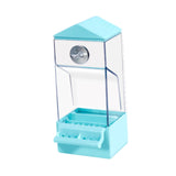 Maxbell Bird Food Feeder Clear Automatic Bird Feeder for Canaries Cockatoo Lovebirds blue