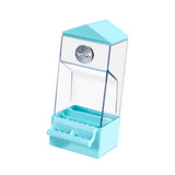 Maxbell Bird Food Feeder Clear Automatic Bird Feeder for Canaries Cockatoo Lovebirds blue