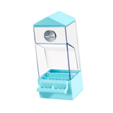 Maxbell Bird Food Feeder Clear Automatic Bird Feeder for Canaries Cockatoo Lovebirds blue