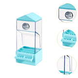 Maxbell Bird Food Feeder Clear Automatic Bird Feeder for Canaries Cockatoo Lovebirds blue