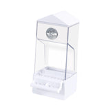 Maxbell Bird Food Feeder Clear Automatic Bird Feeder for Canaries Cockatoo Lovebirds white