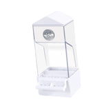 Maxbell Bird Food Feeder Clear Automatic Bird Feeder for Canaries Cockatoo Lovebirds white