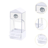 Maxbell Bird Food Feeder Clear Automatic Bird Feeder for Canaries Cockatoo Lovebirds white