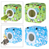 Maxbell Bird Hanging Nest Thickened Plush Shed Hut for Cockatiel Bluebirds Lovebirds Green
