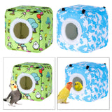 Maxbell Bird Hanging Nest Thickened Plush Shed Hut for Cockatiel Bluebirds Lovebirds Green