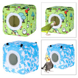 Maxbell Bird Hanging Nest Thickened Plush Shed Hut for Cockatiel Bluebirds Lovebirds Green