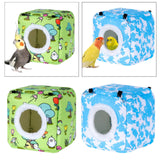 Maxbell Bird Hanging Nest Thickened Plush Shed Hut for Cockatiel Bluebirds Lovebirds Green