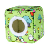 Maxbell Bird Hanging Nest Thickened Plush Shed Hut for Cockatiel Bluebirds Lovebirds Green