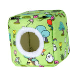 Maxbell Bird Hanging Nest Thickened Plush Shed Hut for Cockatiel Bluebirds Lovebirds Green