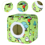 Maxbell Bird Hanging Nest Thickened Plush Shed Hut for Cockatiel Bluebirds Lovebirds Green