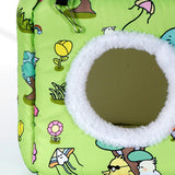 Maxbell Bird Hanging Nest Thickened Plush Shed Hut for Cockatiel Bluebirds Lovebirds Green