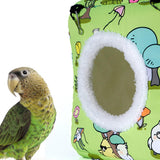 Maxbell Bird Hanging Nest Thickened Plush Shed Hut for Cockatiel Bluebirds Lovebirds Green