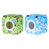 Maxbell Bird Hanging Nest Thickened Plush Shed Hut for Cockatiel Bluebirds Lovebirds Green