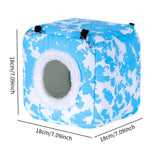 Maxbell Bird Hanging Nest Thickened Plush Shed Hut for Cockatiel Bluebirds Lovebirds Blue