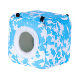 Maxbell Bird Hanging Nest Thickened Plush Shed Hut for Cockatiel Bluebirds Lovebirds Blue