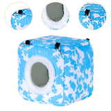 Maxbell Bird Hanging Nest Thickened Plush Shed Hut for Cockatiel Bluebirds Lovebirds Blue